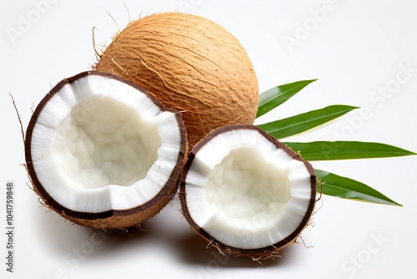 Fototapeta Assorted coconut fruits many views and angles include