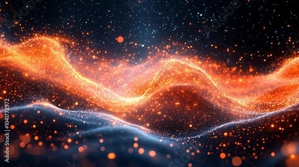 Fototapeta Abstract Data Flows Shaping Business Insights