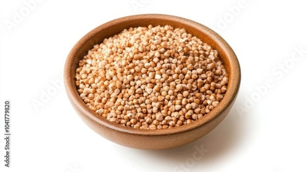 Obraz Bowl of sorghum grain on white background - healthy gluten-free food concept
