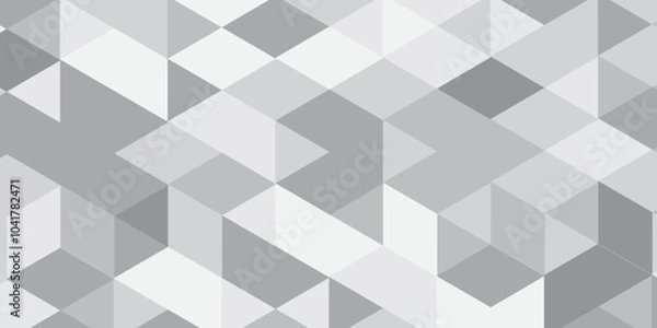 Fototapeta Abstract geometric white and gray background seamless mosaic and low polygon triangle texture wallpaper, Triangle Vector Abstract Geometric Technology seamless pattern Background. 