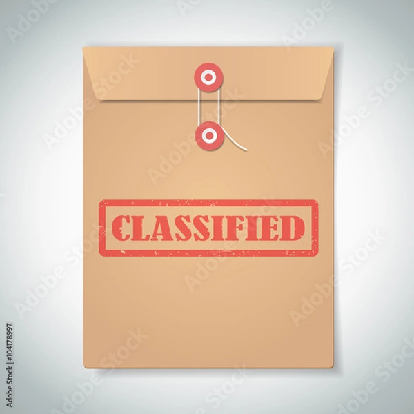 Obraz Classified red stamp text on brown folder