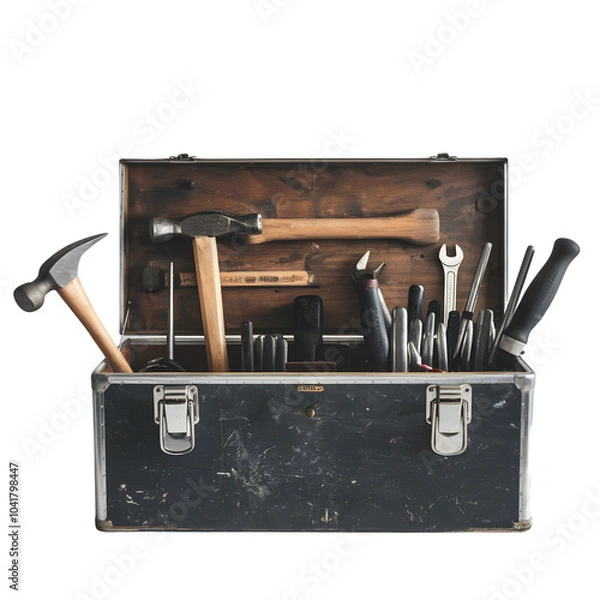 Obraz tools in a box isolated on transparent background