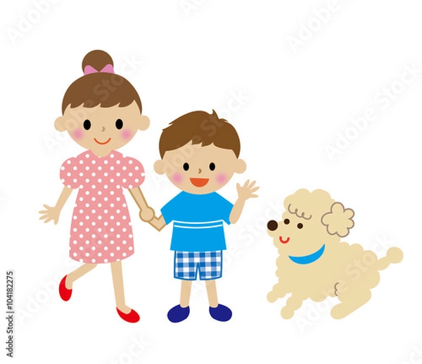 Fototapeta 子供　犬