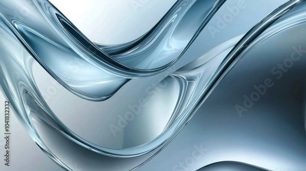 Fototapeta Ripple Effect: Wavy Glass Shapes Background for a Fluid Aesthetic