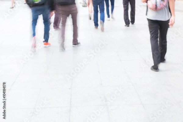 Fototapeta motion blur crowd walking