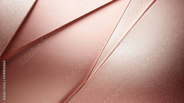 Fototapeta Luxurious rose gold background with subtle metallic textures and geometric shapes, creating elegant and modern aesthetic. Perfect for design projects and presentations