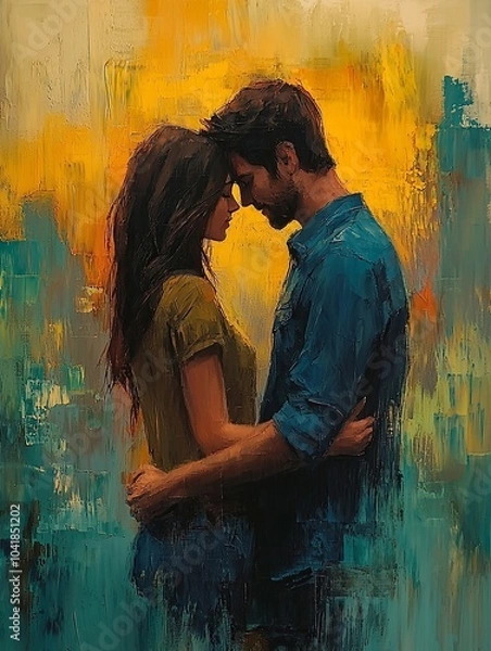 Obraz Love and Connection in a Tender Embrace