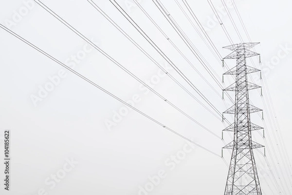 Fototapeta power voltage tower