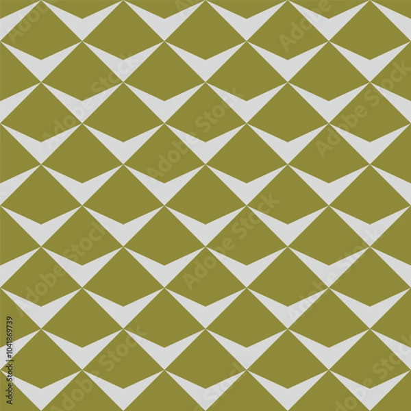 Fototapeta Abstract seamless pattern with green deltoid rectangles on dark green background
