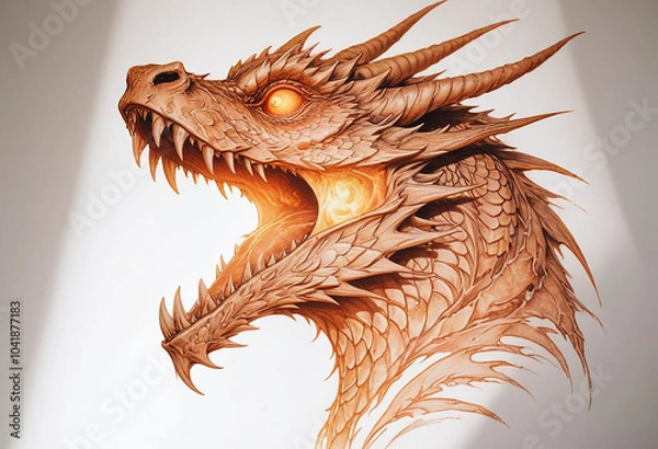 Fototapeta a photo of dragon head generative AI