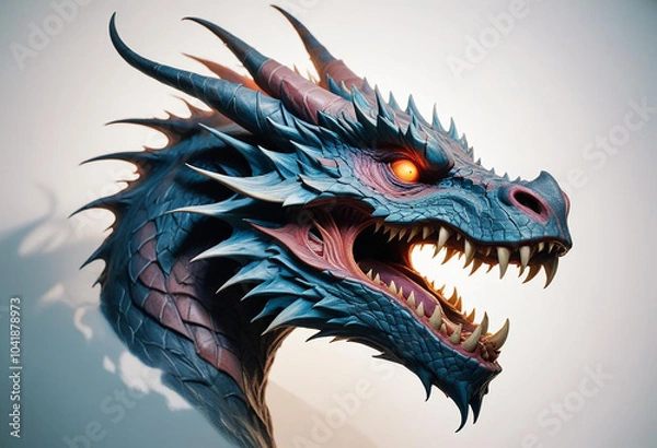 Obraz a photo of dragon head generative AI