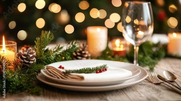 Obraz Christmas Table Setting.