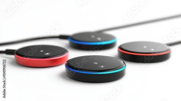 Obraz Modern Wireless Chargers in Vibrant Colors