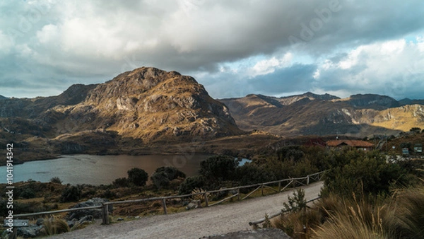 Obraz landscape with mountains and clouds