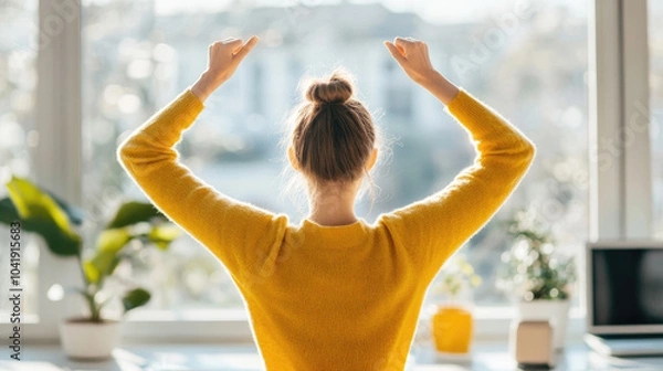 Obraz Active Break, individual energizing during work hours, promoting wellness, productivity, and a balanced lifestyle through movement.