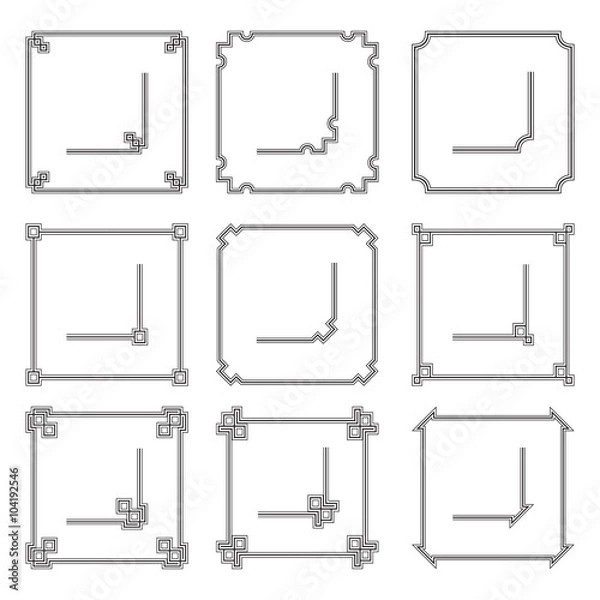 Fototapeta Vector frames borders art deco style