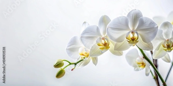 Obraz Depth of Field white phalaenopsis orchid on white background