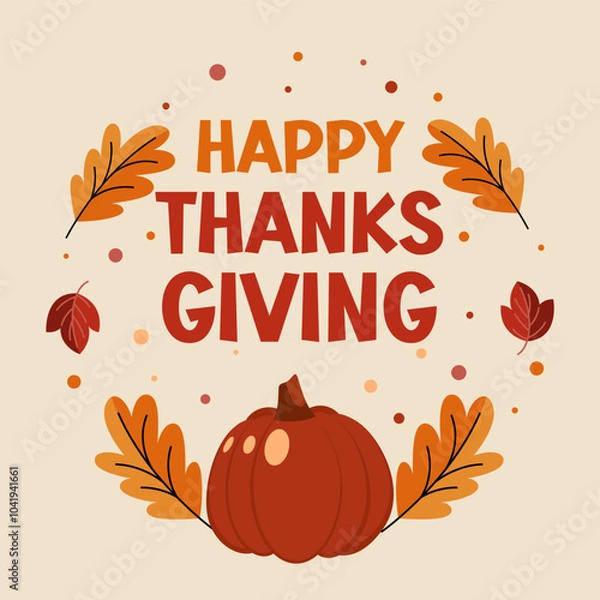 Obraz happy thanksgiving day vector background. it is suitable for card, banner, or poster