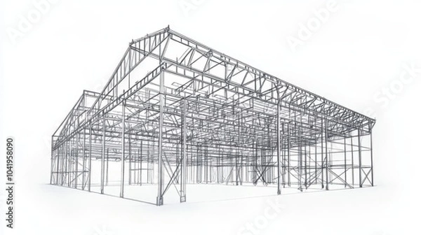 Obraz Steel framework, white isolate background
