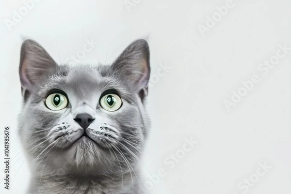 Obraz Adorable Gray Cat with Striking Eyes
