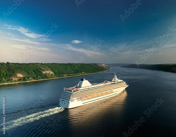 Obraz  Cruise In The Sea; a ship sailing on a river 63920