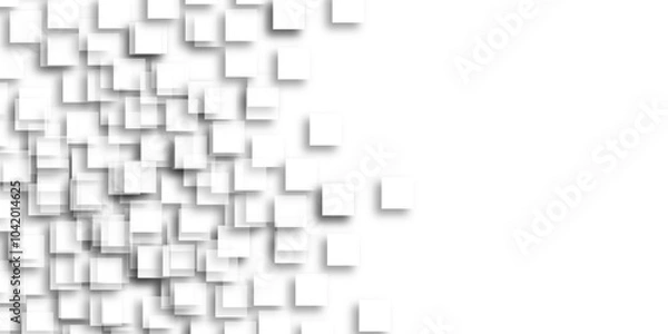 Fototapeta Abstract design with white transparent material in triangle and square shapes. vector illustration, White Business Style Background white paper texture and business, card, flyer, wallpaper design .