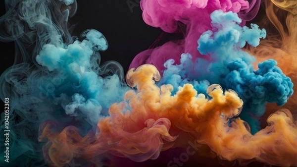 Fototapeta colorful floating bright smoke. background for any design