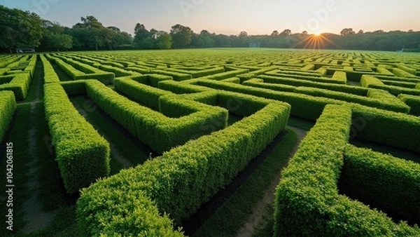Obraz Hedge Maze at Sunset