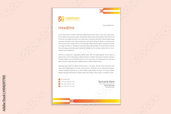 Obraz Modern Business Letterhead Design Template  for Corporate and Business Use