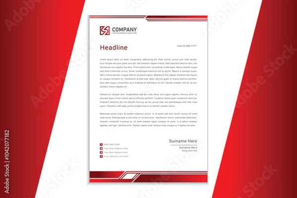 Obraz Modern Business Letterhead Design Template  for Corporate and Business Use