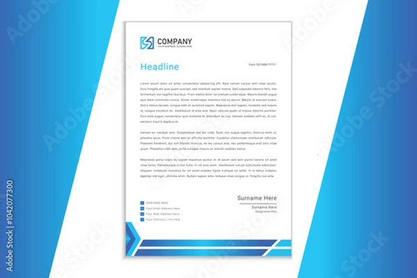 Obraz Modern Business Letterhead Design Template  for Corporate and Business Use