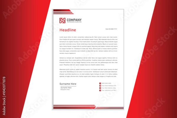 Obraz Modern Business Letterhead Design Template  for Corporate and Business Use