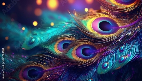 Fototapeta peacock feather background