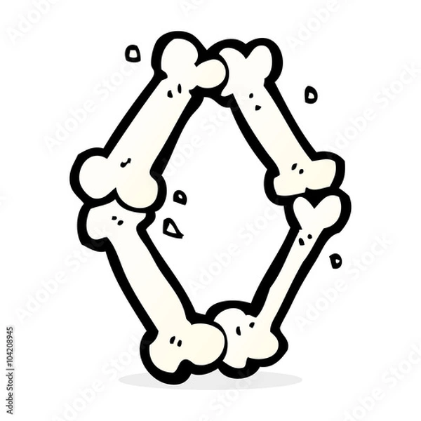 Fototapeta cartoon halloween bone number
