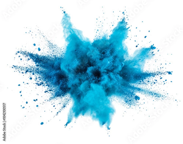 Fototapeta Blue Holi Powder Explosion Isolated on Transparent Background – High-Quality PNG for Festivals, Celebrations, and Colorful Designs – Ideal for Digital and Print Use