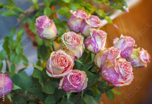 Obraz Beautiful marble roses bouquet