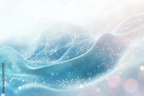 Fototapeta smooth wave pattern in hues of blue, representing digital background