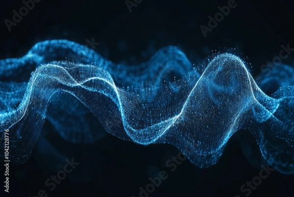 Obraz abstract representation of flowing blue waves background