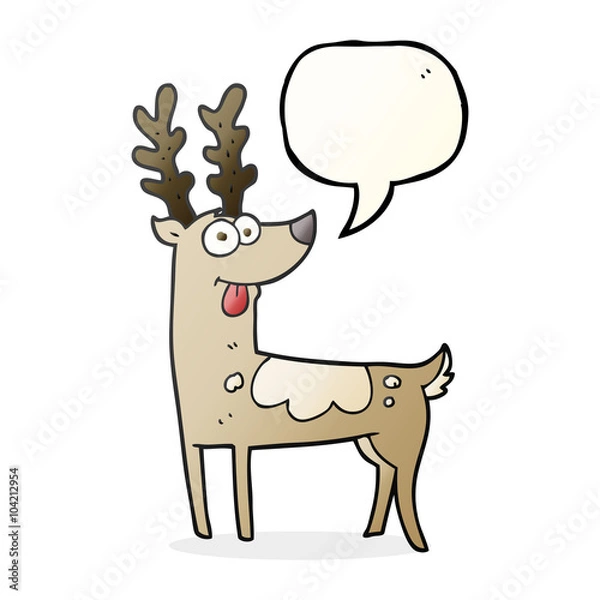 Fototapeta speech bubble cartoon reindeer