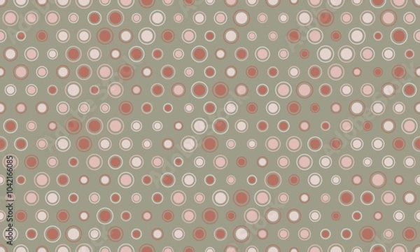 Fototapeta Abstract polka dot pattern with geometric circles, perfect for seamless textile prints, wallpaper, or modern poster backgrounds. A trendy and creative vector design.