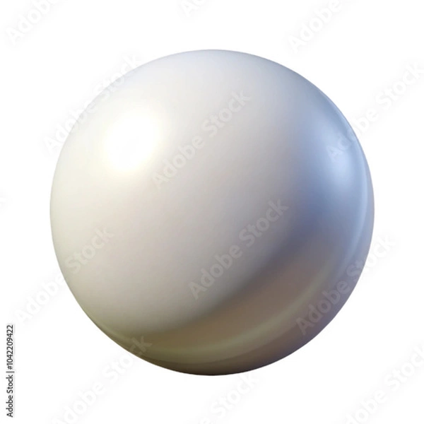 Fototapeta a smooth, shiny, white sphere. It appears to be a 3D rendering of a ball, with a subtle gradient of light and shadow that gives it a realistic appearance