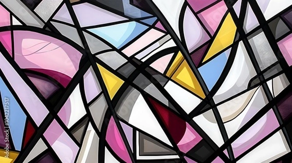 Fototapeta Contrasting Geometric Forms in Abstract Interpretation