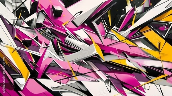 Obraz Contrasting Geometric Patterns in Dynamic Composition