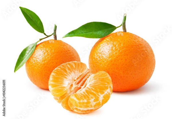 Obraz Tangerine isolated on white background