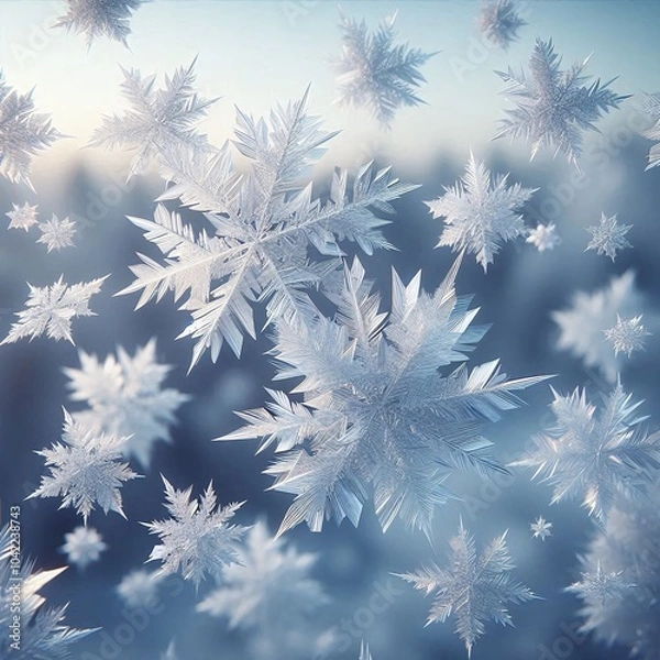 Fototapeta snow covered branches