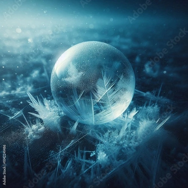 Fototapeta bubble in ice 