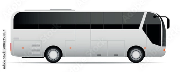 Fototapeta Tourist Coach Bus Vector Mockup