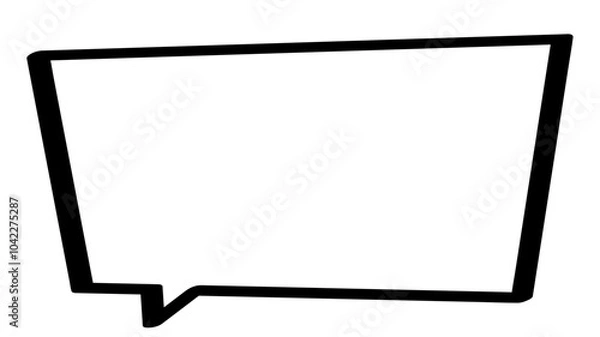 Fototapeta 吹き出し　シンプル　四角　単体　マーカー風　ベクター　黒縁　白