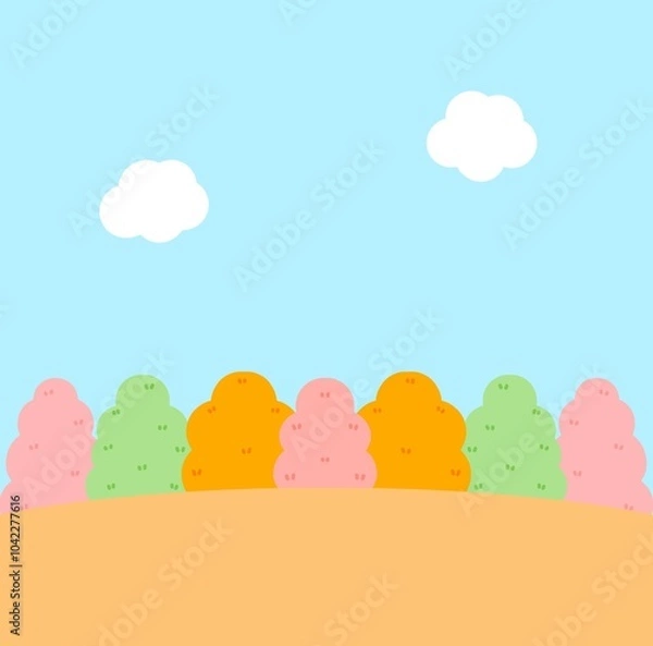 Fototapeta 공원 풍경 일러스트