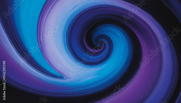 Fototapeta A captivating abstract swirl pattern in blue and purple gradient tones. The dynamic composition and fluid motion create a sense of depth, perfect for modern and creative design projects.